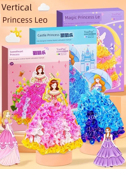 Prenses Yapboz Seti - Tatlı Prenses - 5 Damga + 350 Kumaş Parçası - 3