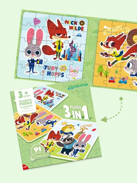Karlar Ülkesi Manyetik Puzzle - B Stil Çift Açılır (4-6 Yaş) - 5