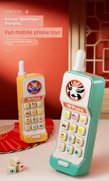 Çocuk Oyuncak Telefon - Şarjlı Model - Sarı - Resim 8