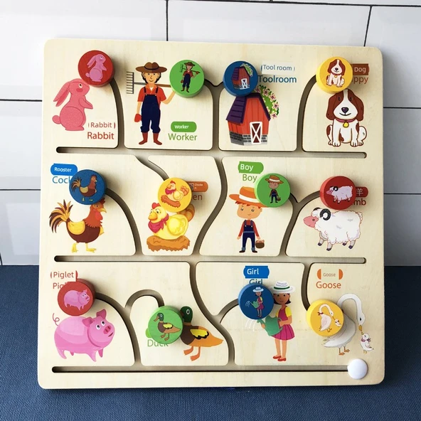 Eğitici Bebek Hareketli Ray Oyuncak - Çiftlik Hayvanları