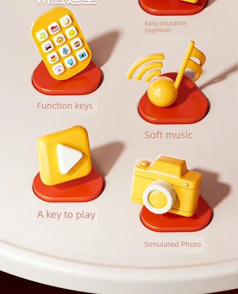 Çocuk Oyuncak Telefon - Şarjlı Model - Sarı - Resim 10