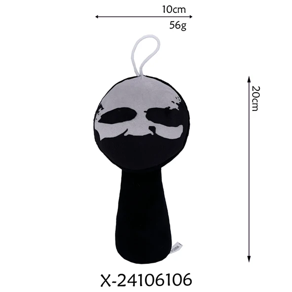Sprunki Ritim Kutusu Peluş Oyuncak Bebek - Siyah Grimace 20-25cm