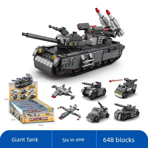6'sı 1 Arada Şehir Mecha Yapı Blokları Seti 503 Parça - 5