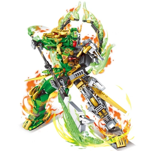 Yarı Mekanik Guan Yu Mecha Robot Yapım Seti - Hediye Kutulu - 6