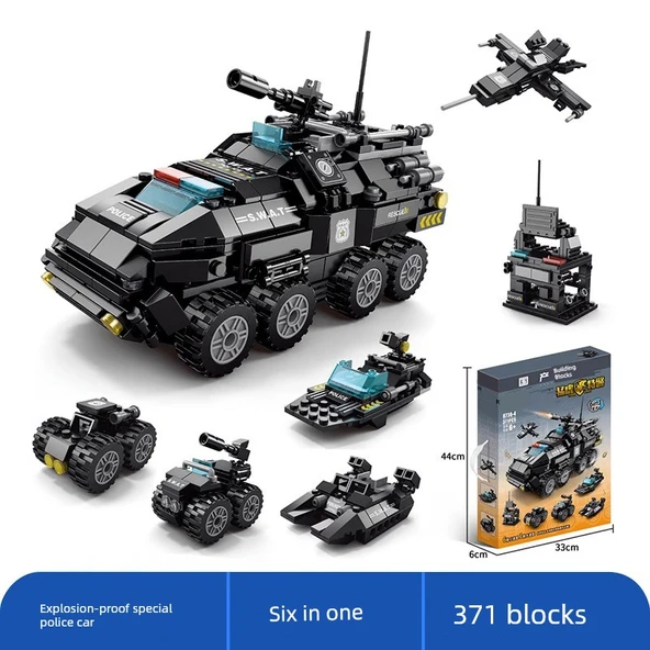 6'sı 1 Arada Şehir Mecha Yapı Blokları Seti 503 Parça - 3