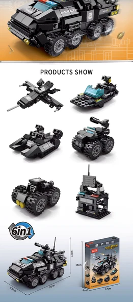 6'sı 1 Arada Şehir Mecha Yapı Blokları Seti 503 Parça - 9