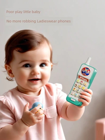 Çocuk Oyuncak Telefon - Şarjlı Model - Sarı - Resim 5