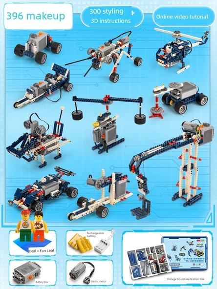 Bilim ve Eğitim Robotu Yapım Seti - Güç Grubu + 396 Parça + 300 Model