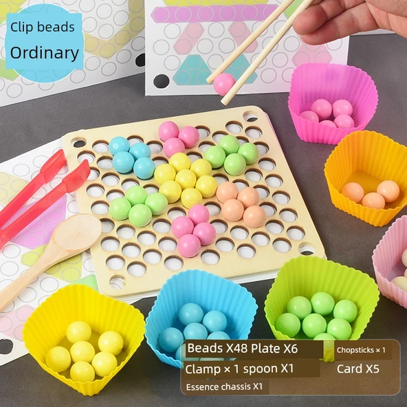 Eğitici Parmak Oyuncakları - Kart ve Tabanlı Klips Boncuk