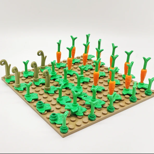 LEGO Turuncu Yeşil Havuç ve Yaprak Parçaları - 11