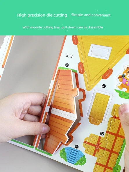 3D Puzzle - Düz Kamp ve Otlak Barbekü - Ekstra Büyük Stereo Puzzle - 4