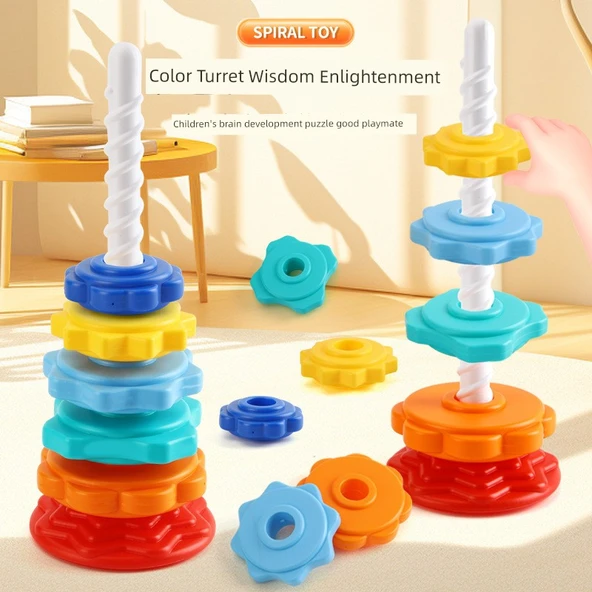 Gökkuşağı Kule Oyuncak - 6 Katlı