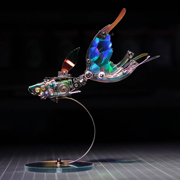 Metal Montaj Kelebek Kanatlı Uçan Balık 2.0 (Aurora) Model