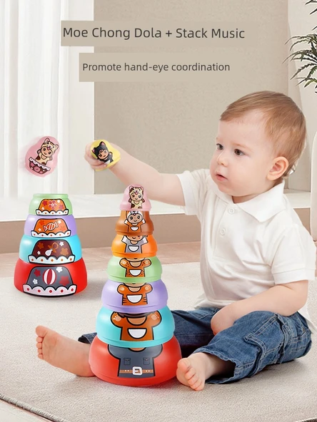 8 Katmanlı Oyuncak Bebek Hayvan Figürlü Müzikli Kule [E-ticaret] - 3
