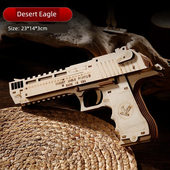 Desert Eagle Lastikli Tabanca - Süper Hissiyatlı Kurma Kolu [6 Atışlık/6 Lastik + 2 Hedef]