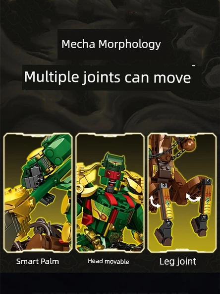 Üç Krallık Guan Yu Mecha Model Yapı Taşları - Demir Süvari Wu Sheng [1259 Parça] - 3