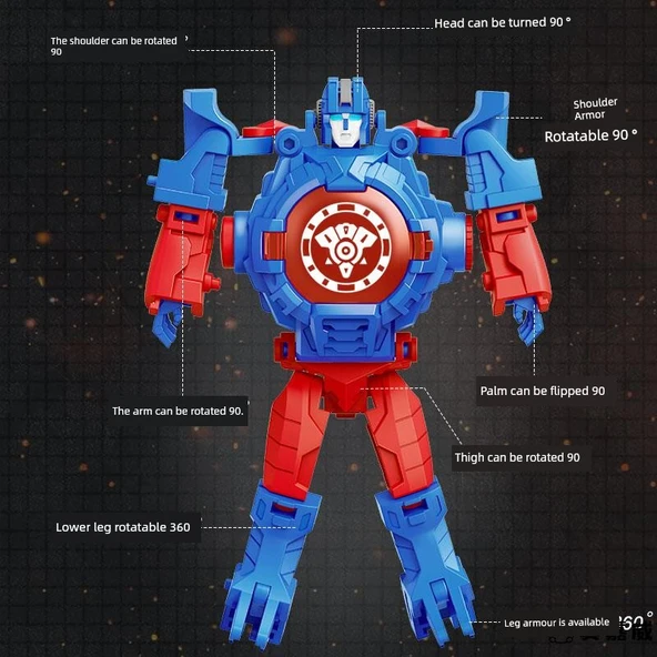 Superman Projeksiyonlu Dönüşen Robot Saat - 3