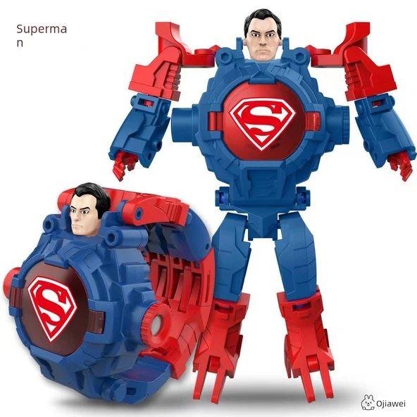 Superman Projeksiyonlu Dönüşen Robot Saat