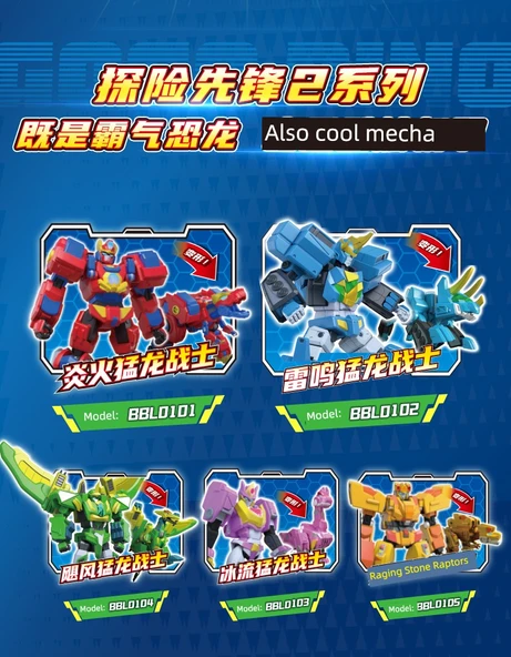 Dönüşen Dino Robot Oyuncak - Taş Raptor - 6