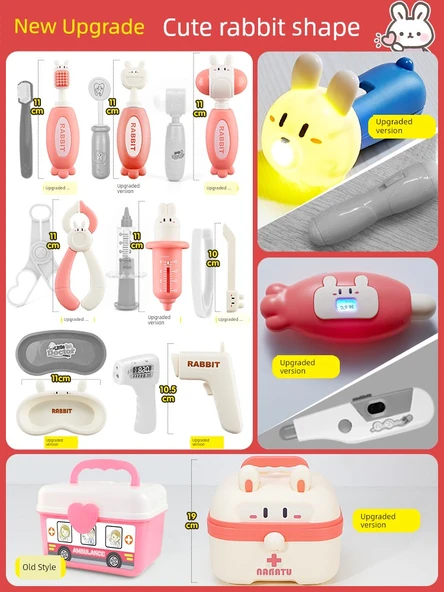 Çocuk Doktor Kostüm Seti - Pembe Temel Bebekli - 10