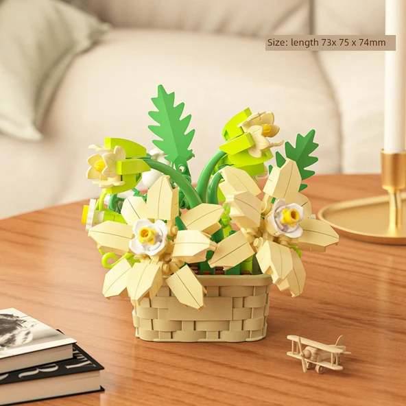 DIY Yapı Taşları Çiçek Sepeti Saksı Bitki Puzzle - Huang Yun Hong Xiang