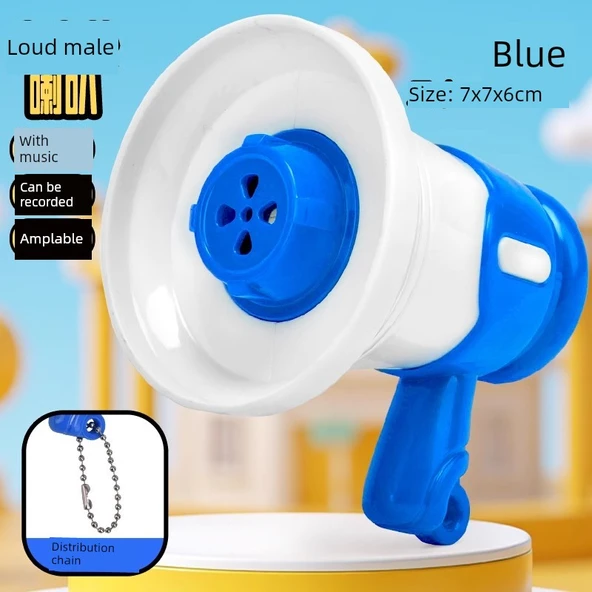 Çocuk Oyuncak Kaydedilebilir Anahtarlık Kolye Hoparlör - Mavi Müzik Kayıt Amplifikasyon Müzik Kolye