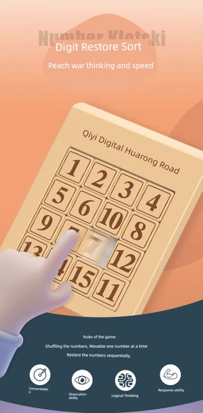 Qiyi Üç Krallık Dijital Klotski Kaydırmalı Manyetik Puzzle - Üç Krallık - 9