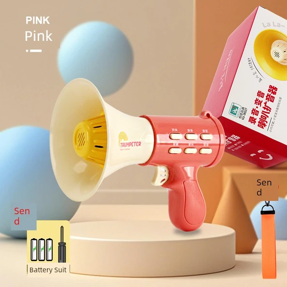 Çocuk Elektrikli Korna Oyuncak - Pembe Korna Pilli Model