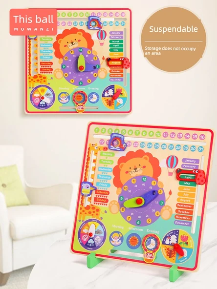 Çocuklar için Takvim Saat Puzzle Oyuncak - Çok Fonksiyonlu (Ay, Hava Durumu, Hafta, Mevsim) - Resim 4