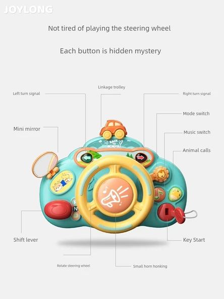 Şarjlı Çocuk Direksiyon Simülasyon Oyuncak - Kırmızı Kabin - Resim 6