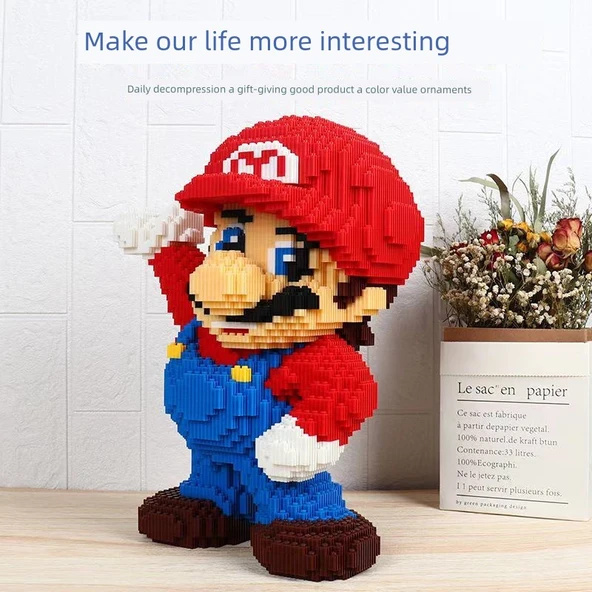 Mario Yeşil Figür 7000 Parça 25cm Yüksek Lego Oyuncak - 5