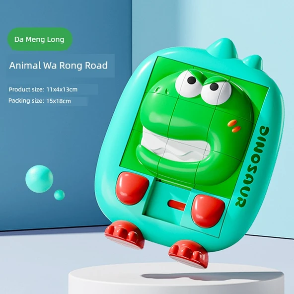 3D Hayvan Klotski Kaydırmalı Puzzle - Kukla Uzun Gövdeli Üç Yollu Huarong Yolu