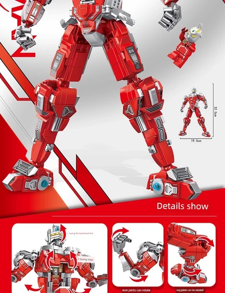 Ultraman MECHA Yapı Blokları - Tyro Ultraman Mecha [910 Parça] - 9