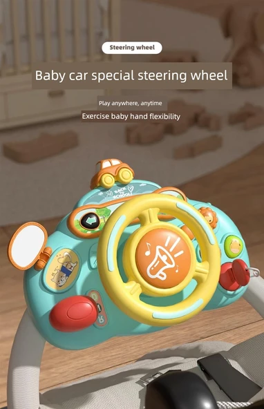 Şarjlı Çocuk Direksiyon Simülasyon Oyuncak - Kırmızı Kabin - Resim 7