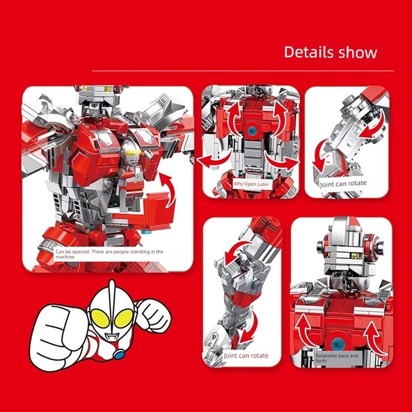Ultraman MECHA Yapı Blokları - Tyro Ultraman Mecha [910 Parça] - 3
