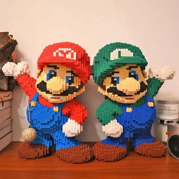 Mario Yeşil Figür 7000 Parça 25cm Yüksek Lego Oyuncak - 7