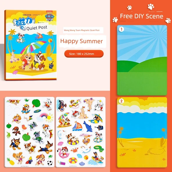 Manyetik Sessiz Kitap - Paw Patrol Mutlu Yaz - DIY Oyuncak