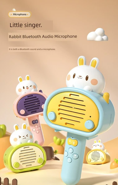 Çocuk Karaoke Mikrofonu - Kablosuz Bluetooth Oyuncak - Yeşil - 7