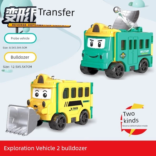 Dönüşebilen Alaşım Araba Oyuncak - Sondaj/Dozer Çift Form