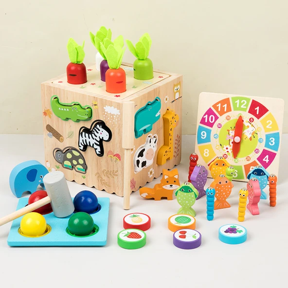 Montessori Sekiz Bir Arada Hayvan Eşleştirme Kutusu