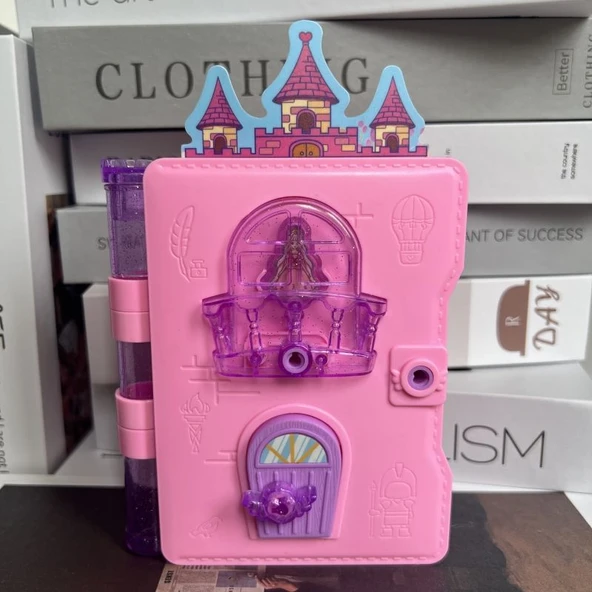 Çocuklar için Sihirli Kitap Hazine Sandığı - Prenses Şatosu Bal Pembe