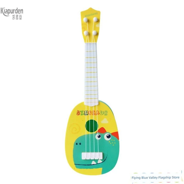 Çocuk Ukulele Gitar Oyuncak - Dinozor Sarı