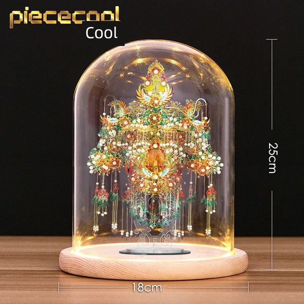 3D Metal Puzzle - Işıklı Cam Abajur - Model Yok