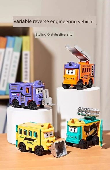 Dönüşebilen Alaşım Araba Oyuncak - 4 Değişken 8 Form Tam Set - 7