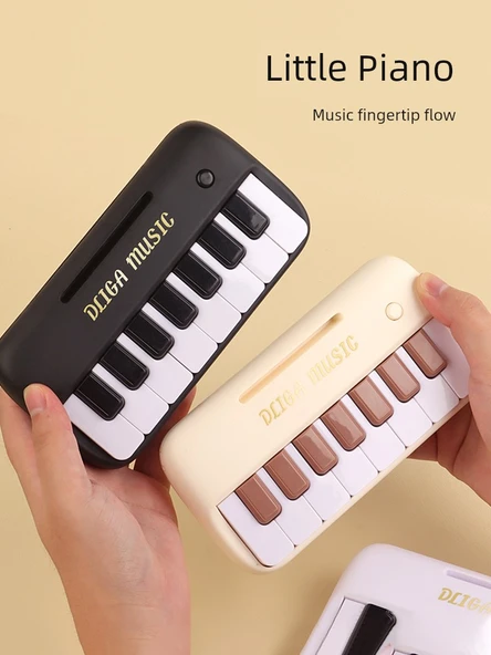 Mini Elektronik Klavye Piyano Oyuncak - Beyaz, Müzik ve Şarjlı Pilli Hediye Kutulu - 3