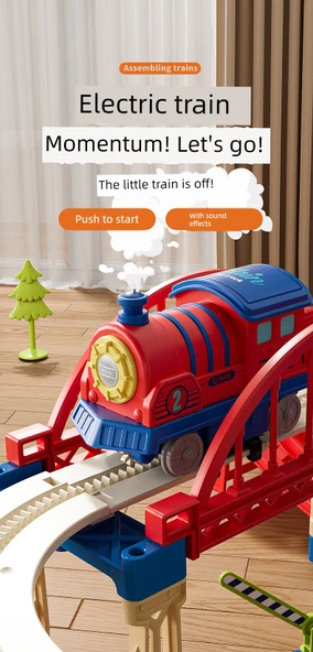 Çocuklar için Elektrikli Tren Seti - Standart 87 Parça - 10