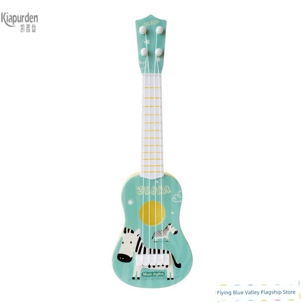 Çocuk Ukulele Gitar Oyuncak - Zebra Mavi