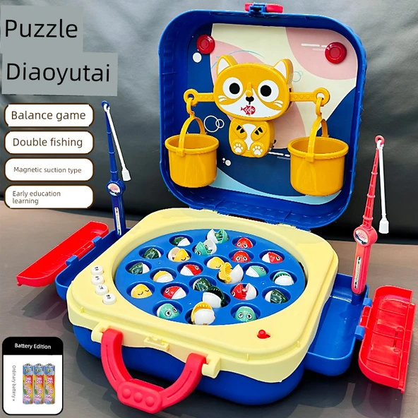 Terazili Sırt Çantalı Balık Tutma Oyunu (Mavi) Pilli