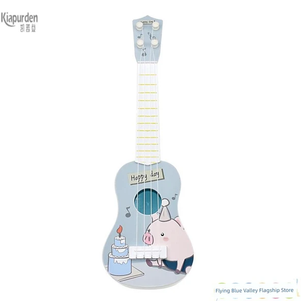 Çocuk Ukulele Gitar Oyuncak - Pasta Domuz