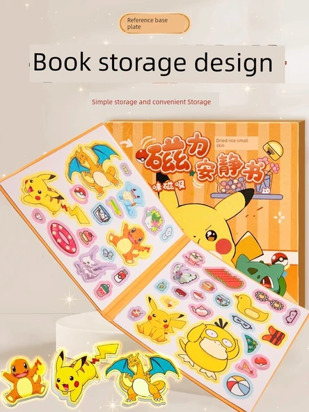 Pikachu Manyetik Sessiz Kitap - Tatlı Küçük Deri + Kuru Pirinç Küçük Deri - 4